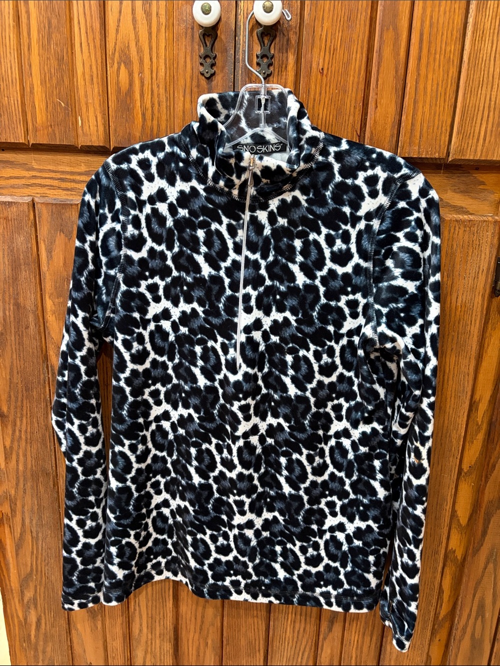 SNO SKINS Black & White fleece 1/4 zip pullover size small - Picture 1 of 5